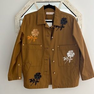 Tory Burch Floral Sequin Barn Jacket Size XS
